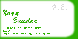 nora bender business card