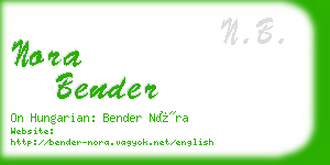 nora bender business card